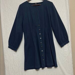 NWT Madewell Navy Button-Down Dress. Size 12